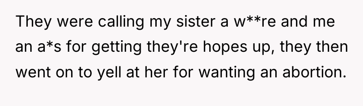 They were calling my sister a w**re and me an...