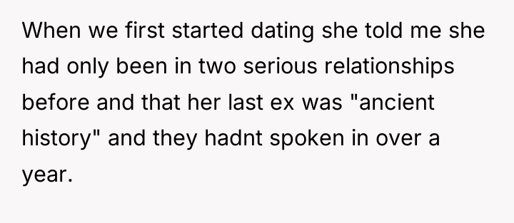 When we first started dating she told me she had...