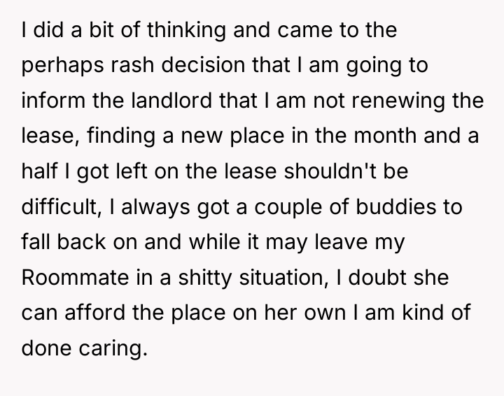 I did a bit of thinking and came to the...
