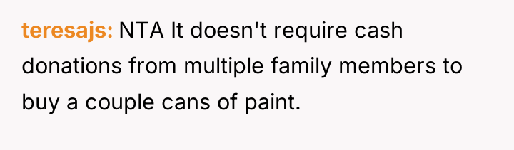 teresajs NTA It doesn't require cash donations from multiple family...