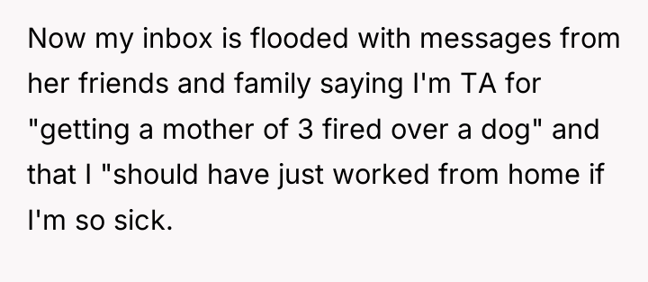 Now my inbox is flooded with messages from her friends...