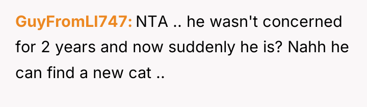 GuyFromLI747 NTA .. he wasn't concerned for 2 years and...