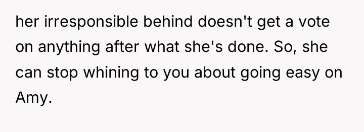 her irresponsible behind doesn't get a vote on anything after...