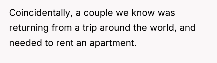 Coincidentally, a couple we know was returning from a trip...