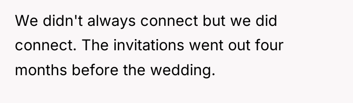 We didn't always connect but we did connect. The invitations...