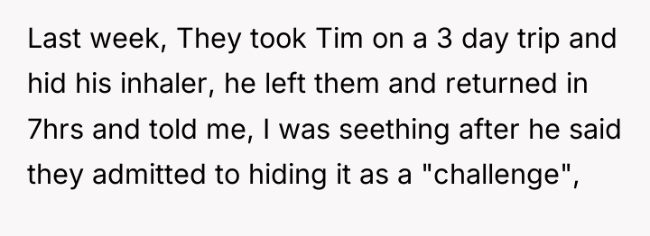 Last week, They took Tim on a 3 day trip...