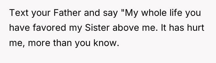 Text your Father and say "My whole life you have...