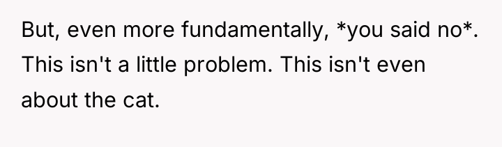 But, even more fundamentally, *you said no*. This isn't a...
