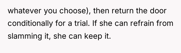 whatever you choose), then return the door conditionally for a...
