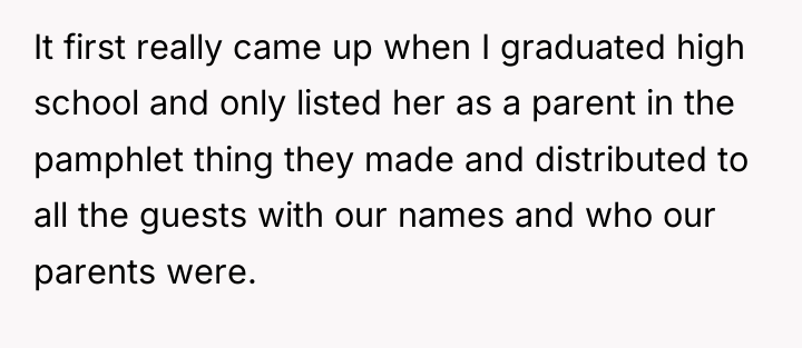 It first really came up when I graduated high school...