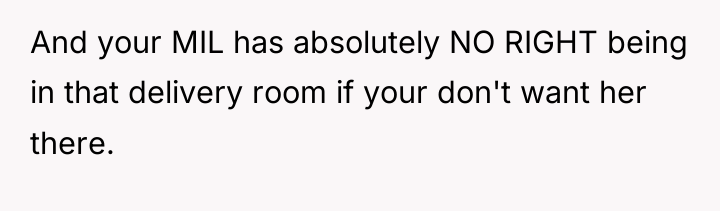 And your MIL has absolutely NO RIGHT being in that...