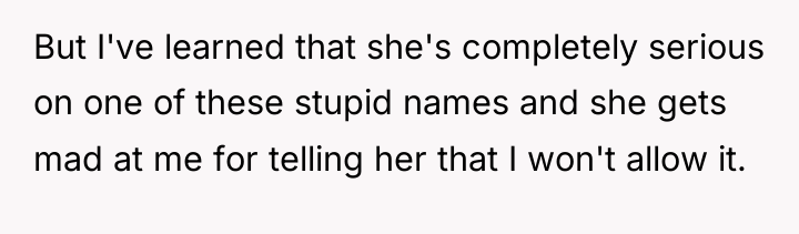 But I've learned that she's completely serious on one of...