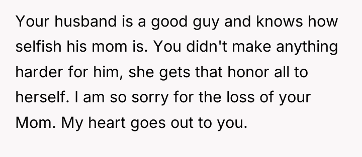 Your husband is a good guy and knows how selfish...