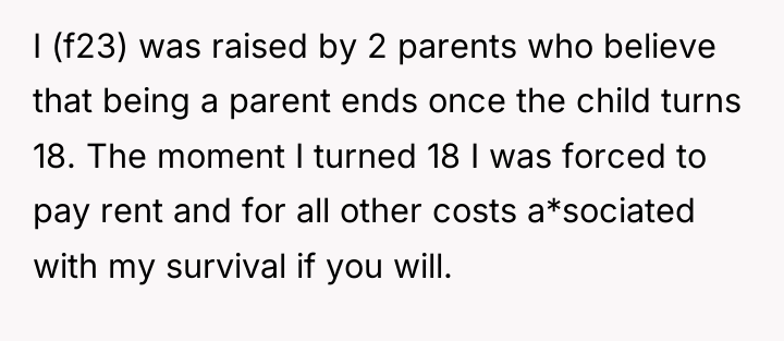 I (f23) was raised by 2 parents who believe that...