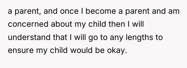 a parent, and once I become a parent and am...