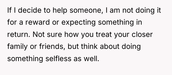 If I decide to help someone, I am not doing...