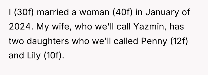 I (30f) married a woman (40f) in January of 2024....