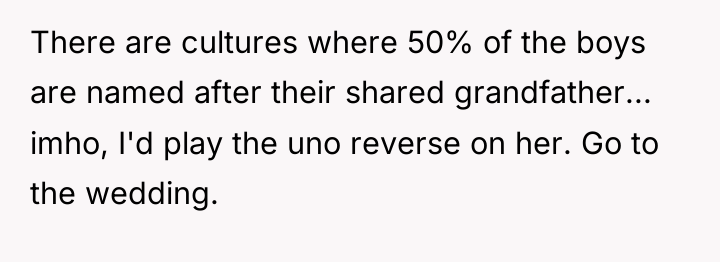 There are cultures where 50% of the boys are named...