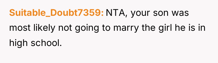 Suitable_Doubt7359 NTA, your son was most likely not going to...