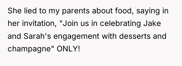 She lied to my parents about food, saying in her...