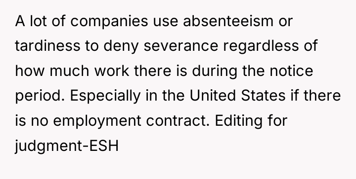 A lot of companies use absenteeism or tardiness to deny...