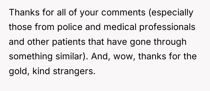 Thanks for all of your comments (especially those from police...