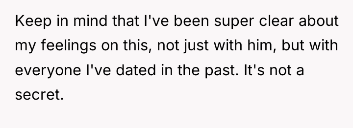 Keep in mind that I've been super clear about my...