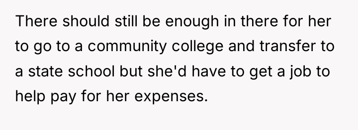 There should still be enough in there for her to...