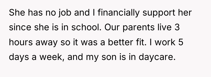 She has no job and I financially support her since...