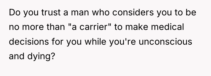 Do you trust a man who considers you to be...
