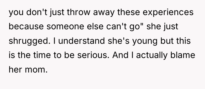you don't just throw away these experiences because someone else...
