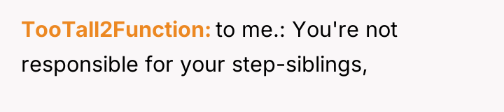 TooTall2Function to me.: You're not responsible for your step-siblings,
