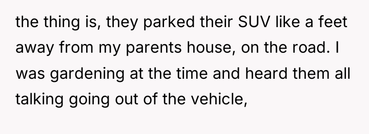 the thing is, they parked their SUV like a feet...