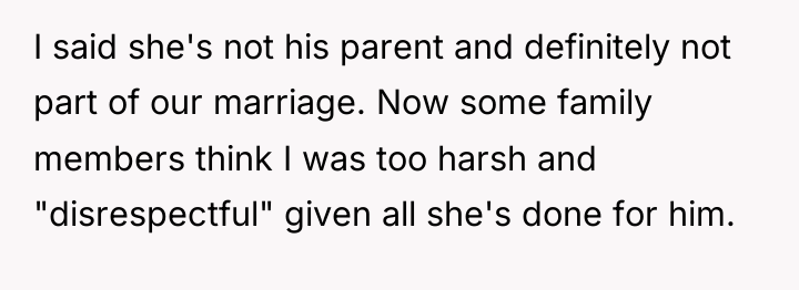 I said she's not his parent and definitely not part...