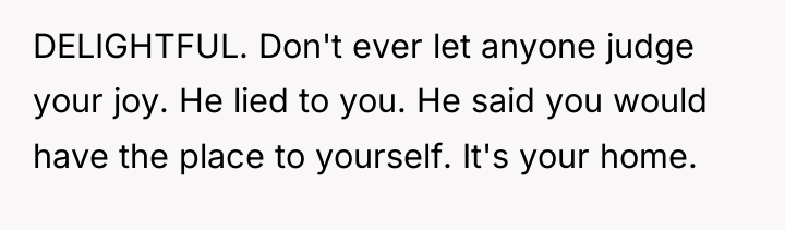 DELIGHTFUL. Don't ever let anyone judge your joy. He lied...