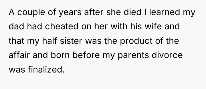 A couple of years after she died I learned my...