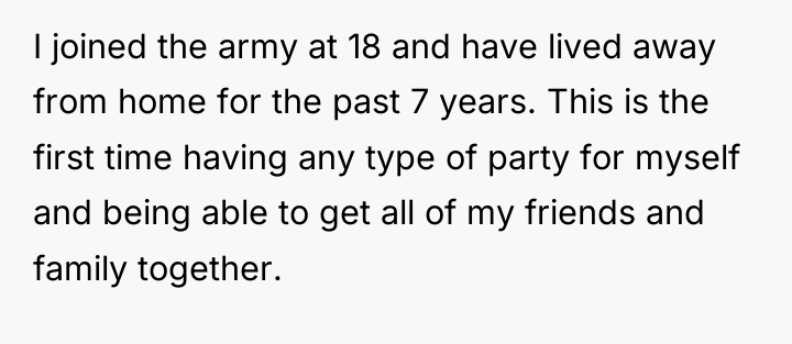 I joined the army at 18 and have lived away...