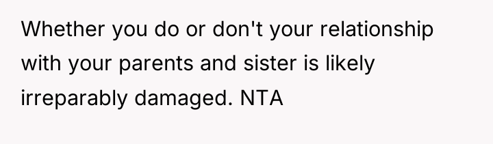 Whether you do or don't your relationship with your parents...