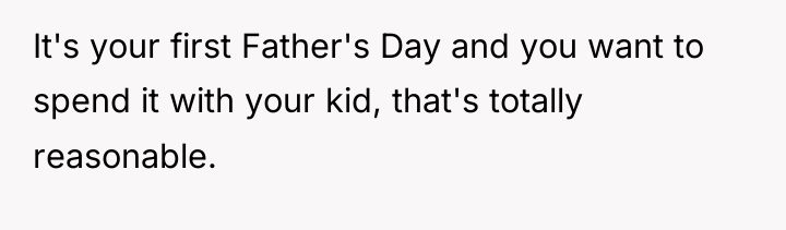 It's your first Father's Day and you want to spend...