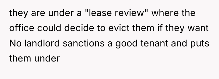 they are under a "lease review" where the office could...