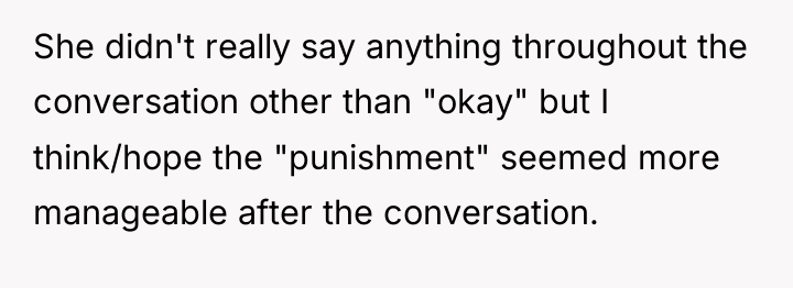She didn't really say anything throughout the conversation other than...