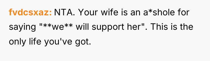 fvdcsxaz NTA. Your wife is an a*shole for saying "**we**...