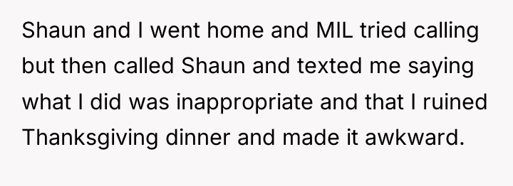 Shaun and I went home and MIL tried calling but...