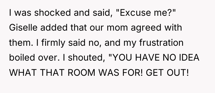 I was shocked and said, "Excuse me?" Giselle added that...