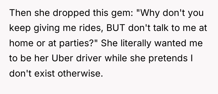 Then she dropped this gem: "Why don't you keep giving...