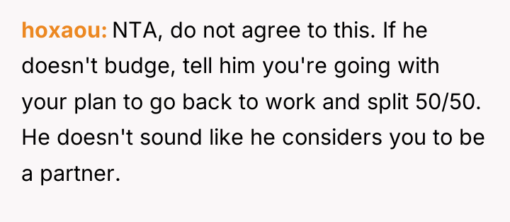 hoxaou NTA, do not agree to this. If he doesn't...