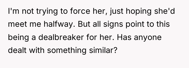 I'm not trying to force her, just hoping she'd meet...