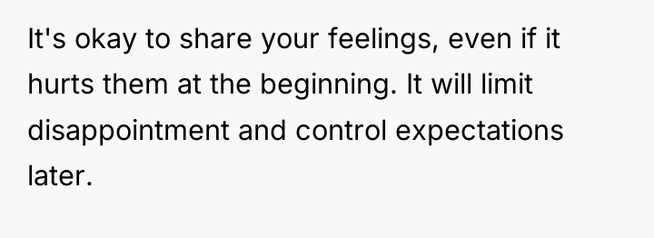 It's okay to share your feelings, even if it hurts...
