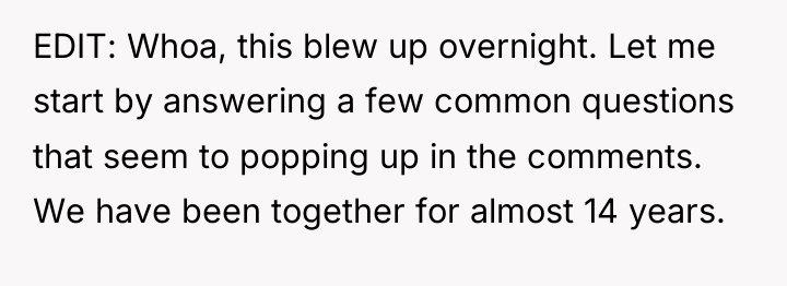 EDIT: Whoa, this blew up overnight. Let me start by...