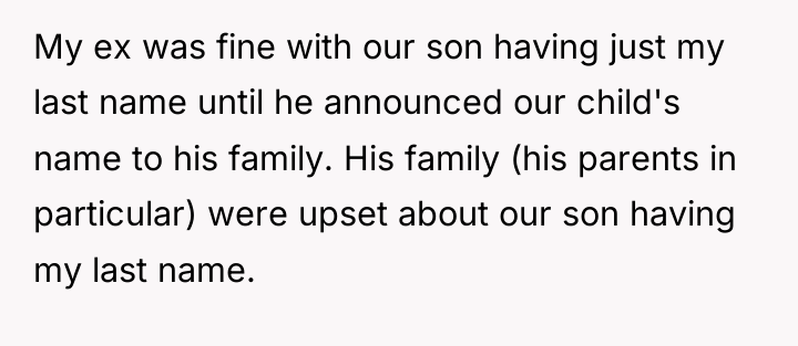 My ex was fine with our son having just my...
